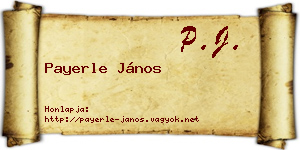 Payerle János névjegykártya