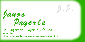 janos payerle business card